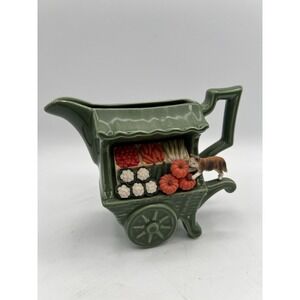 Vintage Park Rose Bridling Small Pitcher‎ Creamer Vegetable Market Wagon